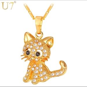 U7 cute cat necklace